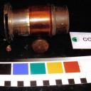 Projector Lens - Brass projector lens impressed with mark LONDON MADE No 230577, Established 1815