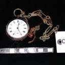 Silver Pocket Watch with Key & Chain