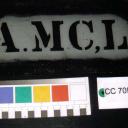 Stencil with Initials A McL